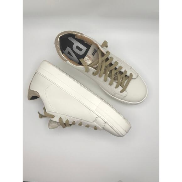P448 gold and white classic platform Thea Wilder Sneaker size 41 / US 10.5 W - Picture 6 of 12